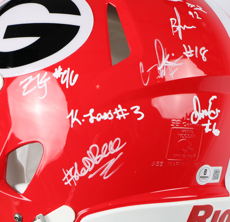Georgia Bulldogs 2022 Team Signed Helmet Authentic Stetson Bennett Ladd Brock National Champs BAS AE39194 NEW