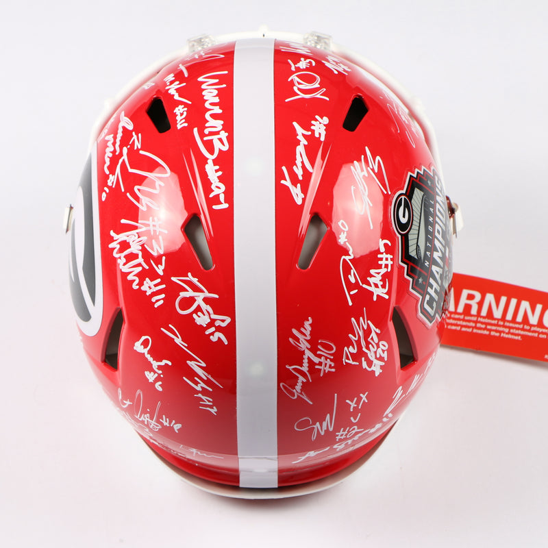 Georgia Bulldogs 2022 Team Signed Helmet Authentic Stetson Bennett Ladd Brock National Champs BAS AE39193 NEW