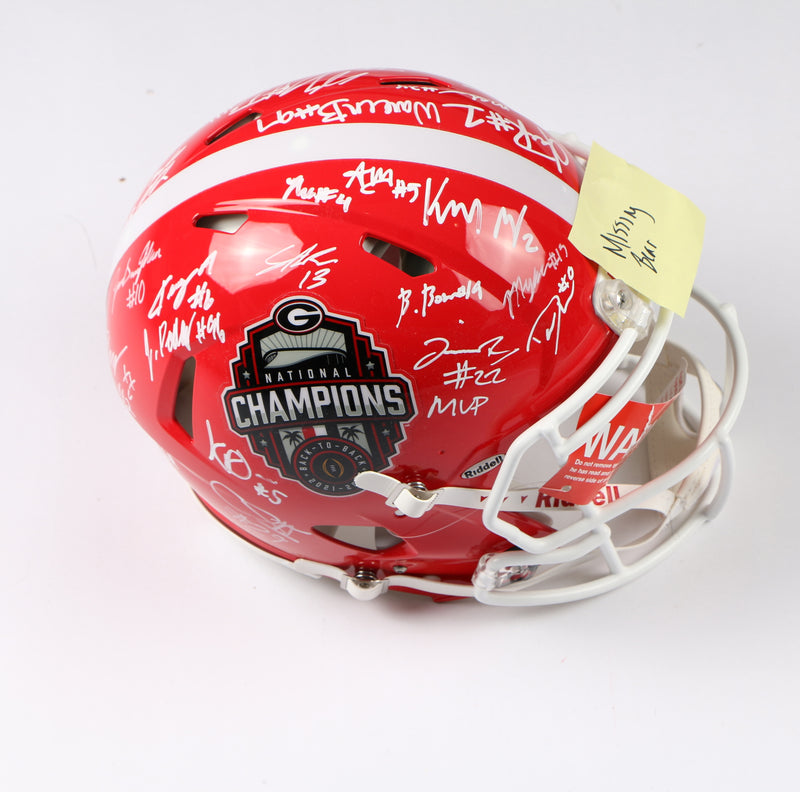 Georgia Bulldogs 2022 Team Signed Helmet Authentic Stetson Bennett Lad – More Than Sports