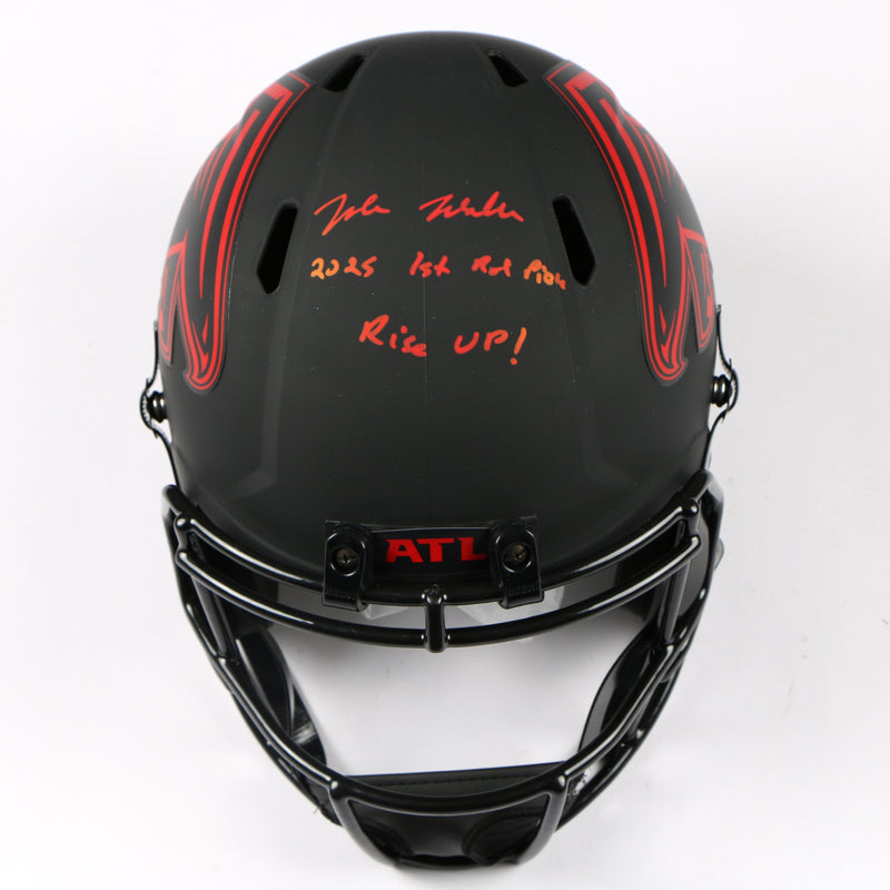 Jalon Walker Signed Helmet Atlanta Falcons Eclipse Rep Full Rise up! Beckett