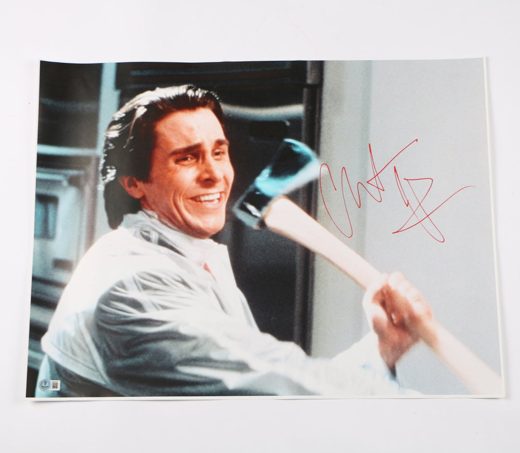 Christian Bale Signed Photo Auto Patrick Bateman American Psycho Signed Beckett