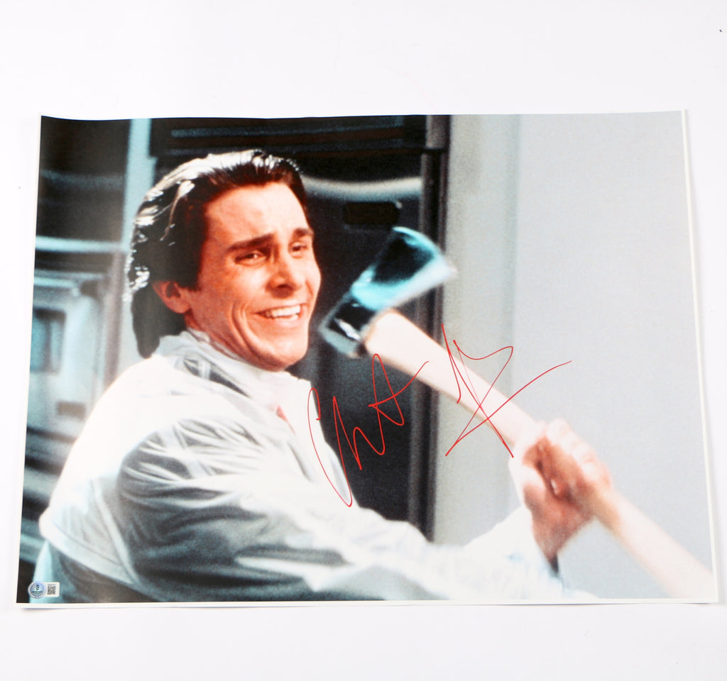 Christian Bale Signed Photo Auto Patrick Bateman American Psycho Signed Beckett