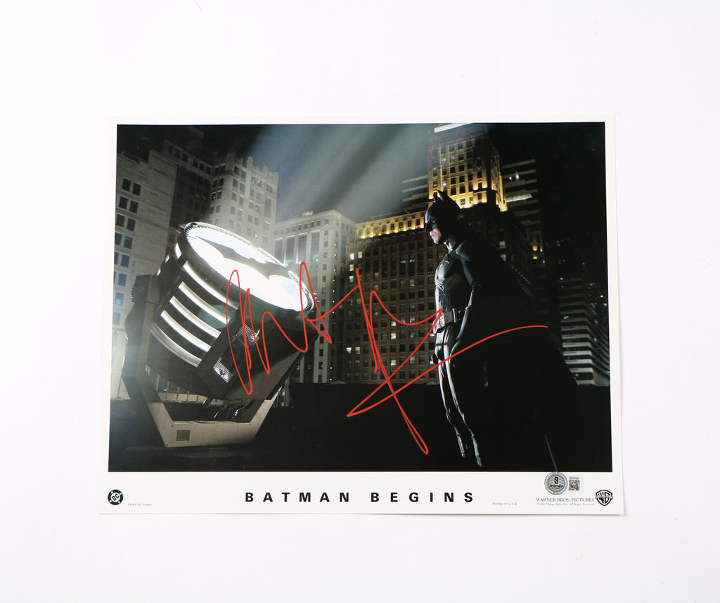 Christian Bale Signed Photo Lobby Card Auto Batman Begins Signed Beckett