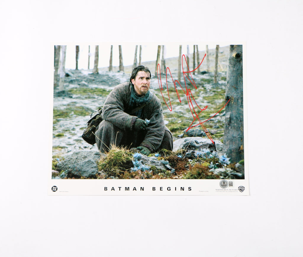 Christian Bale Signed Photo Lobby Card Auto Batman Begins Signed Beckett
