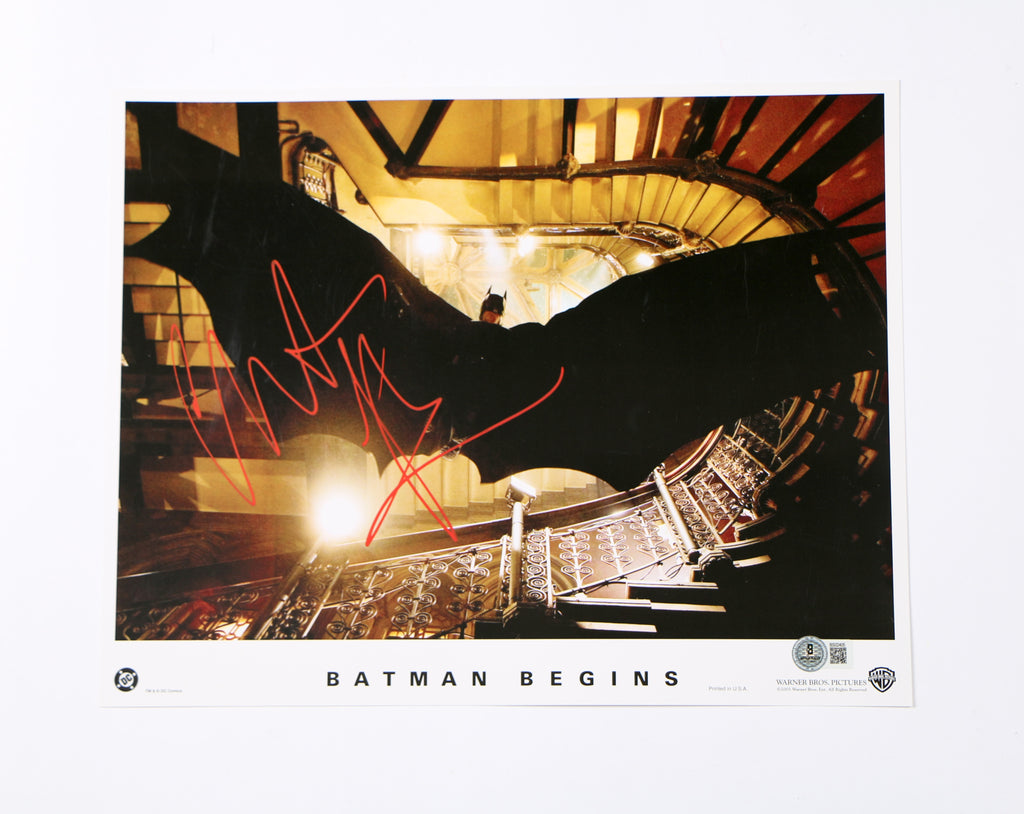 Christian Bale Signed Photo Lobby Card Auto Batman Begins Signed Beckett