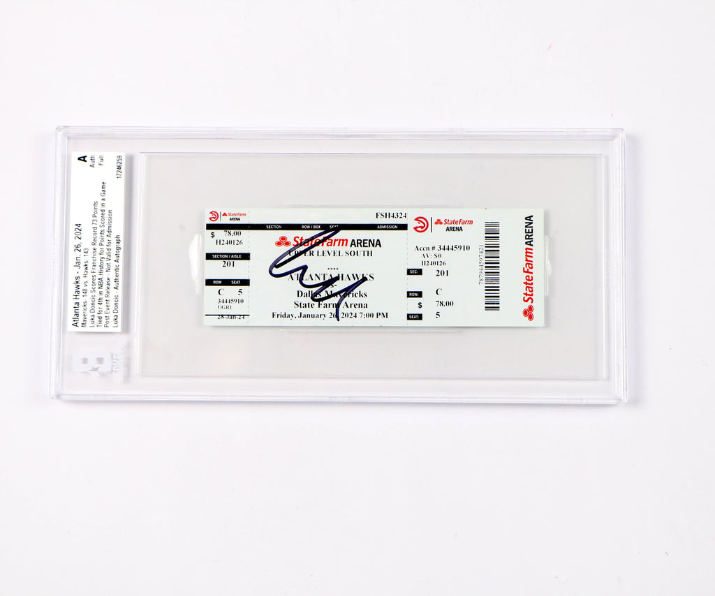 Luka Doncic Signed Ticket 73pt Game 1/26/24 Dallas Mavericks Lakers Beckett