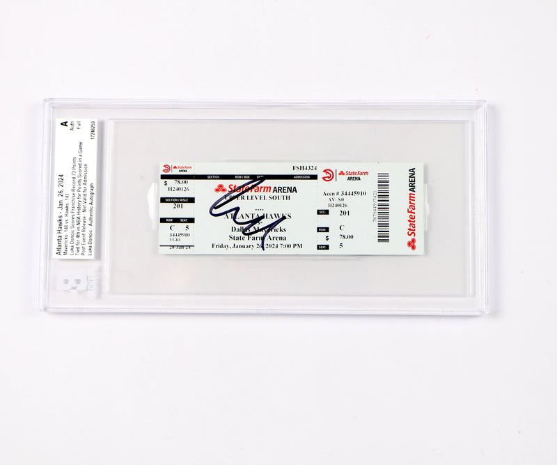Luka Doncic Signed Ticket 73pt Game 1/26/24 Dallas Mavericks Lakers Beckett