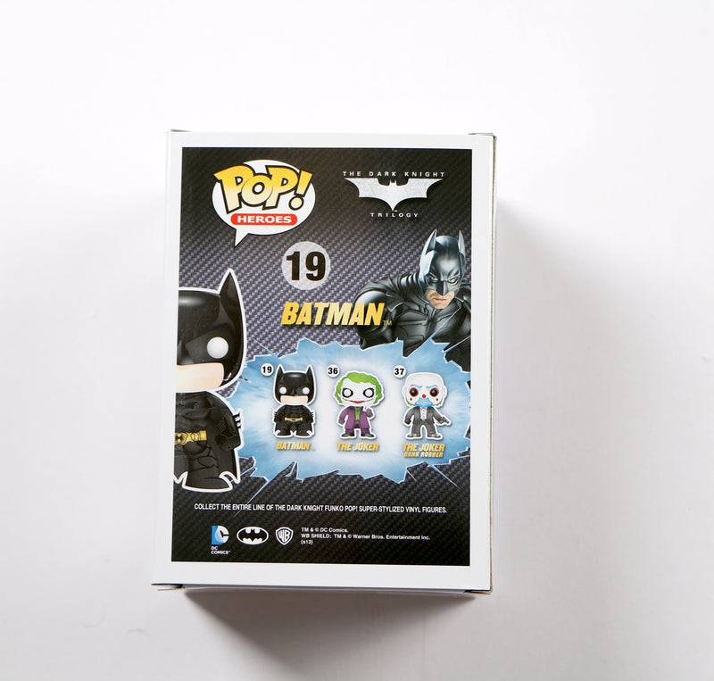 Christian Bale Signed Funko Pop 19 Batman The Dark Knight Trilogy Beckett