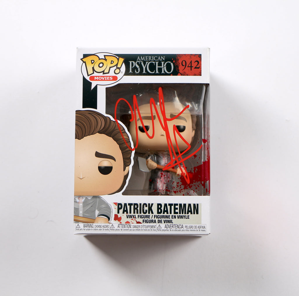 Christian Bale Signed Funko Pop 942 Patrick Bateman American Psycho Autograph Beckett