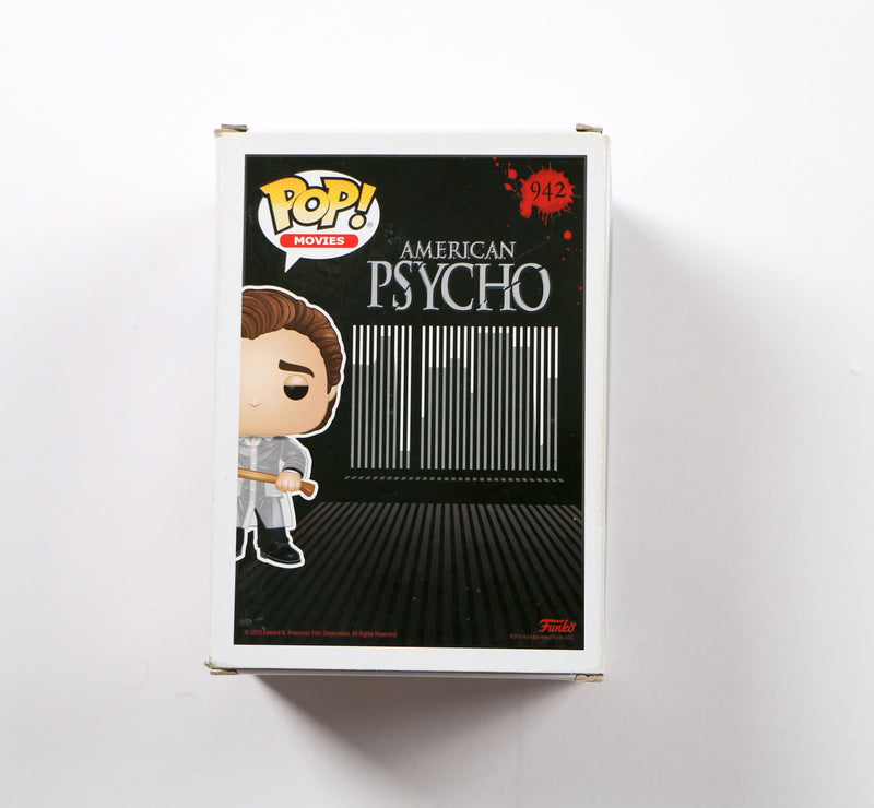 Christian Bale Signed Funko Pop 942 Patrick Bateman American Psycho Chase Damage Beckett