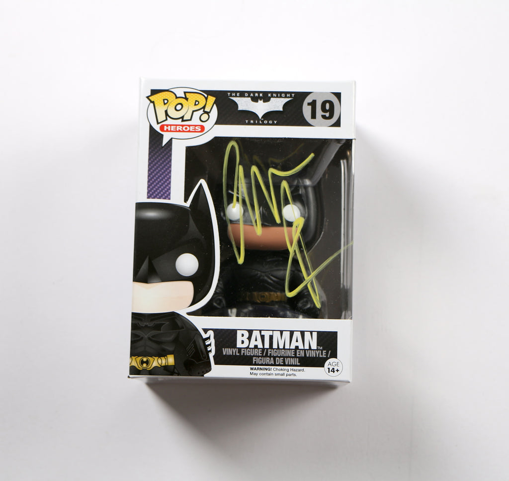 Christian Bale Signed Funko Pop 19 Batman The Dark Knight Trilogy Beckett