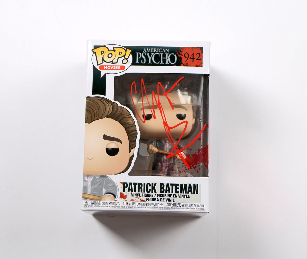 Christian Bale Signed Funko Pop 942 Patrick Bateman American Psycho Auto Beckett