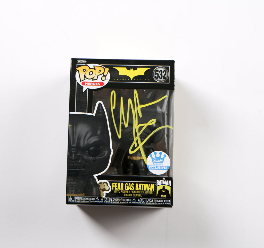 Christian Bale Signed Funko Pop 532 Fear Gas Batman Batman Begins Beckett