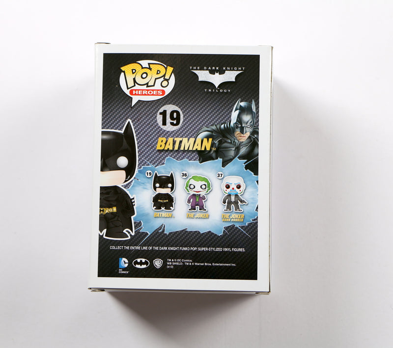 Christian Bale Signed Funko Pop 19 Batman The Dark Knight Trilogy Beckett
