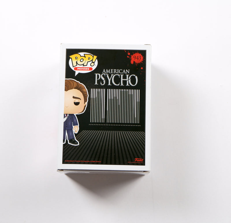 Christian Bale Signed Funko Pop 942 Patrick Bateman American Psycho Excl Beckett