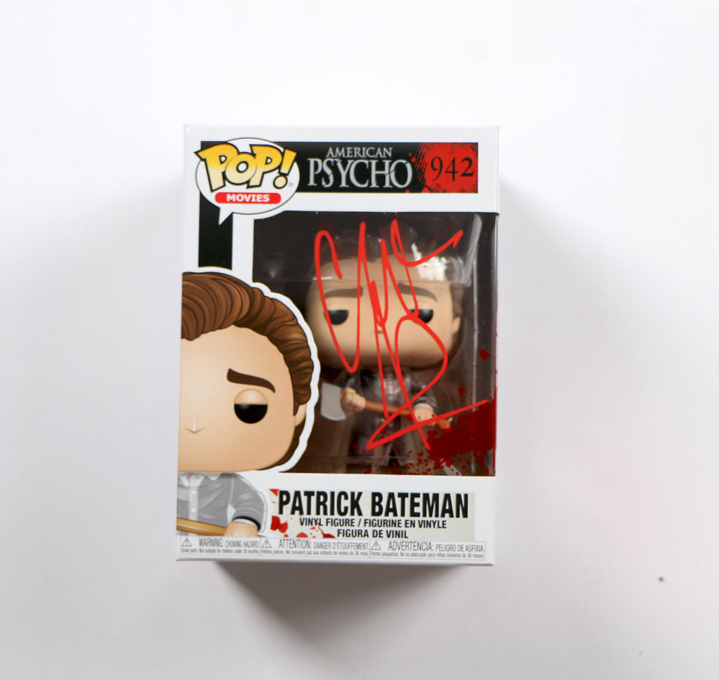 Christian Bale Signed Funko Pop 942 Patrick Bateman American Psycho Auto Beckett
