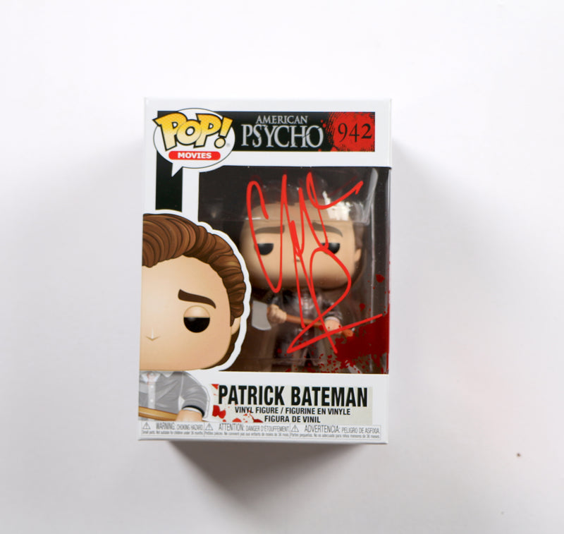 Christian Bale Signed Funko Pop 942 Patrick Bateman American Psycho Auto Beckett