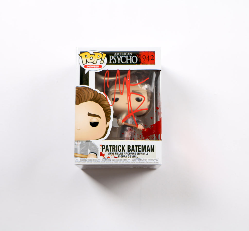 Christian Bale Signed Funko Pop 942 Patrick Bateman American Psycho Auto Beckett