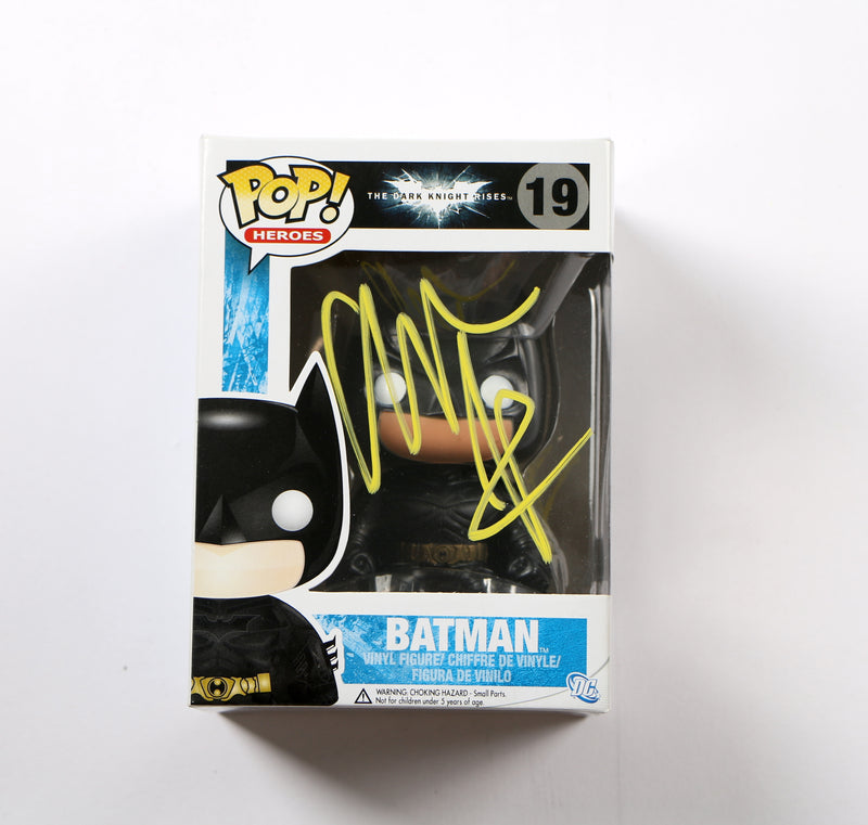 Christian Bale Signed Funko Pop 19 Batman The Dark Knight Rises Beckett