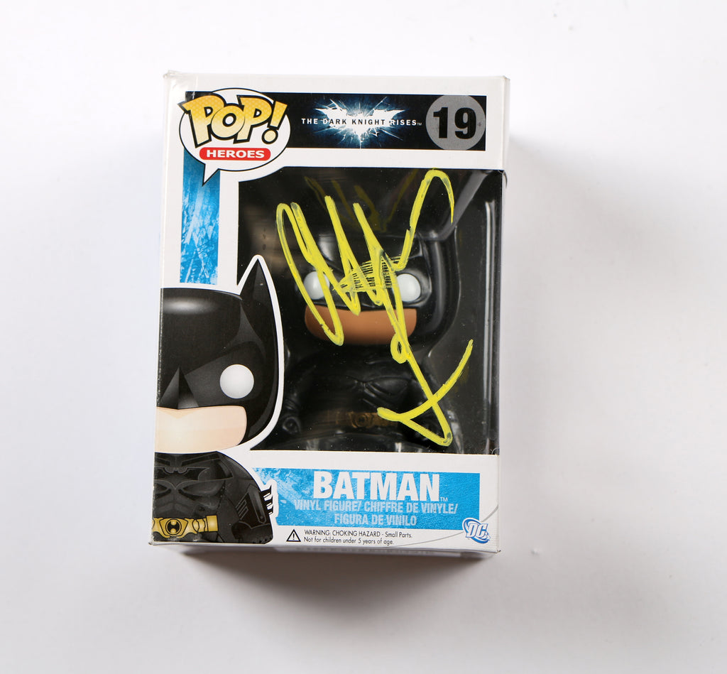 Christian Bale Signed Funko Pop 19 Batman The Dark Knight Rises Beckett