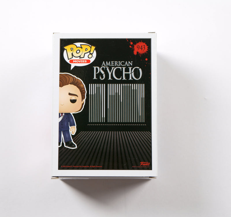 Christian Bale Signed Funko Pop 942 Patrick Bateman American Psycho Excl Beckett