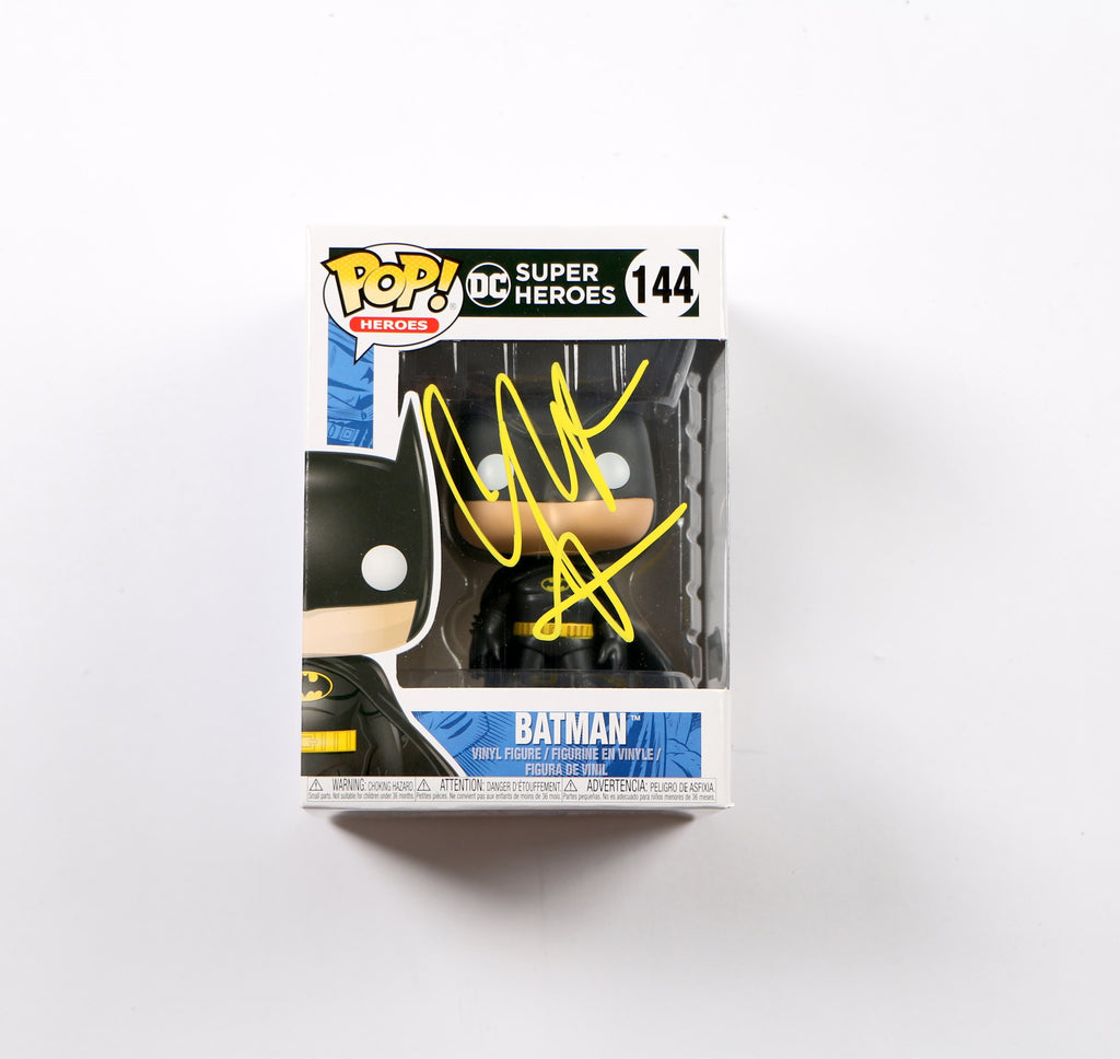 Christian Bale Signed Funko Pop 144 DC Super Hero's Batman Beckett