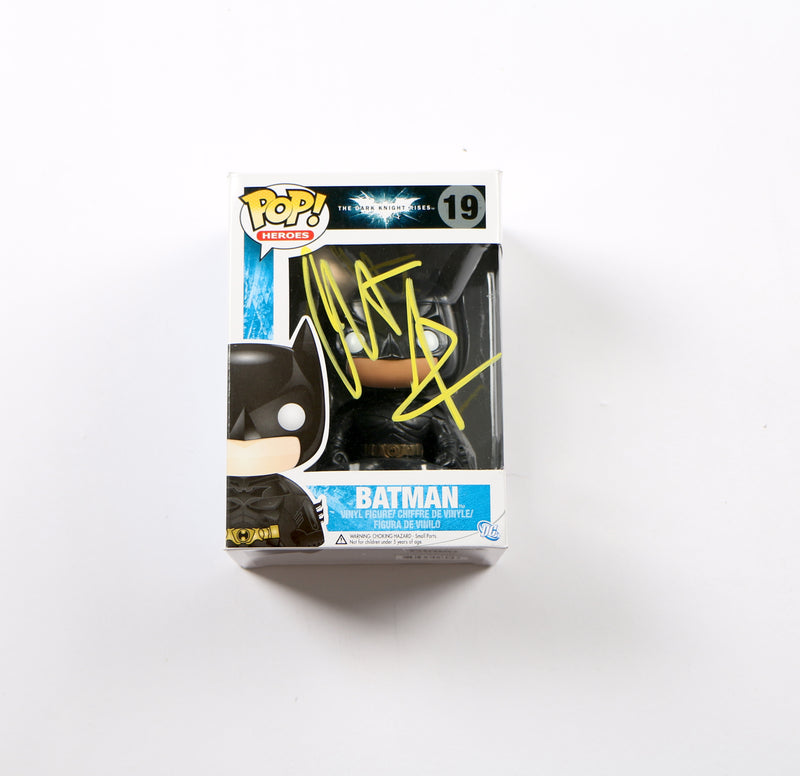 Christian Bale Signed Funko Pop 19 Batman The Dark Knight Rises Beckett