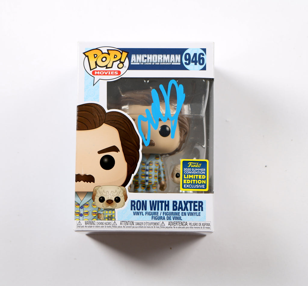 Will Ferrell Signed Funko Pop 946 Ron with Baxter Anchorman Autograph Beckett