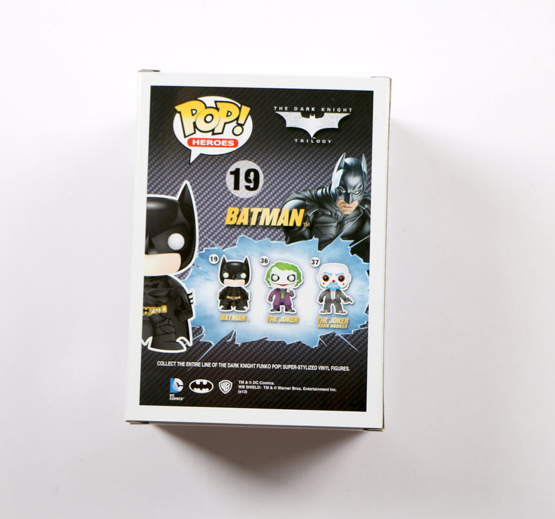Christian Bale Signed Funko Pop 19 Batman The Dark Knight Trilogy Beckett