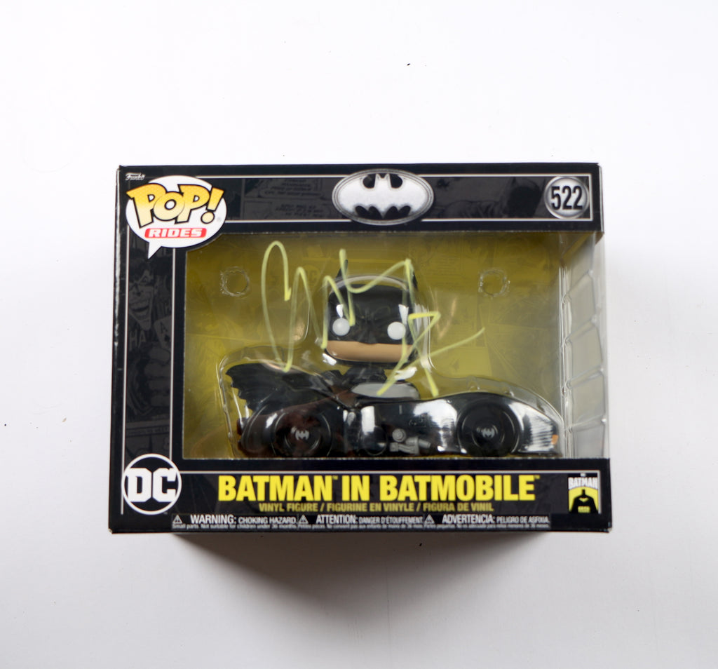 Christian Bale Signed Funko Pop 522 Batman in Batmobile Autograph Beckett
