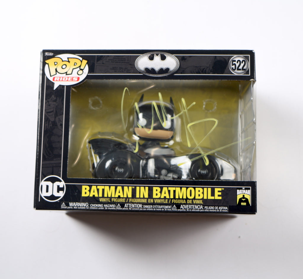 Christian Bale Signed Funko Pop 522 Batman in Batmobile Autograph Beckett