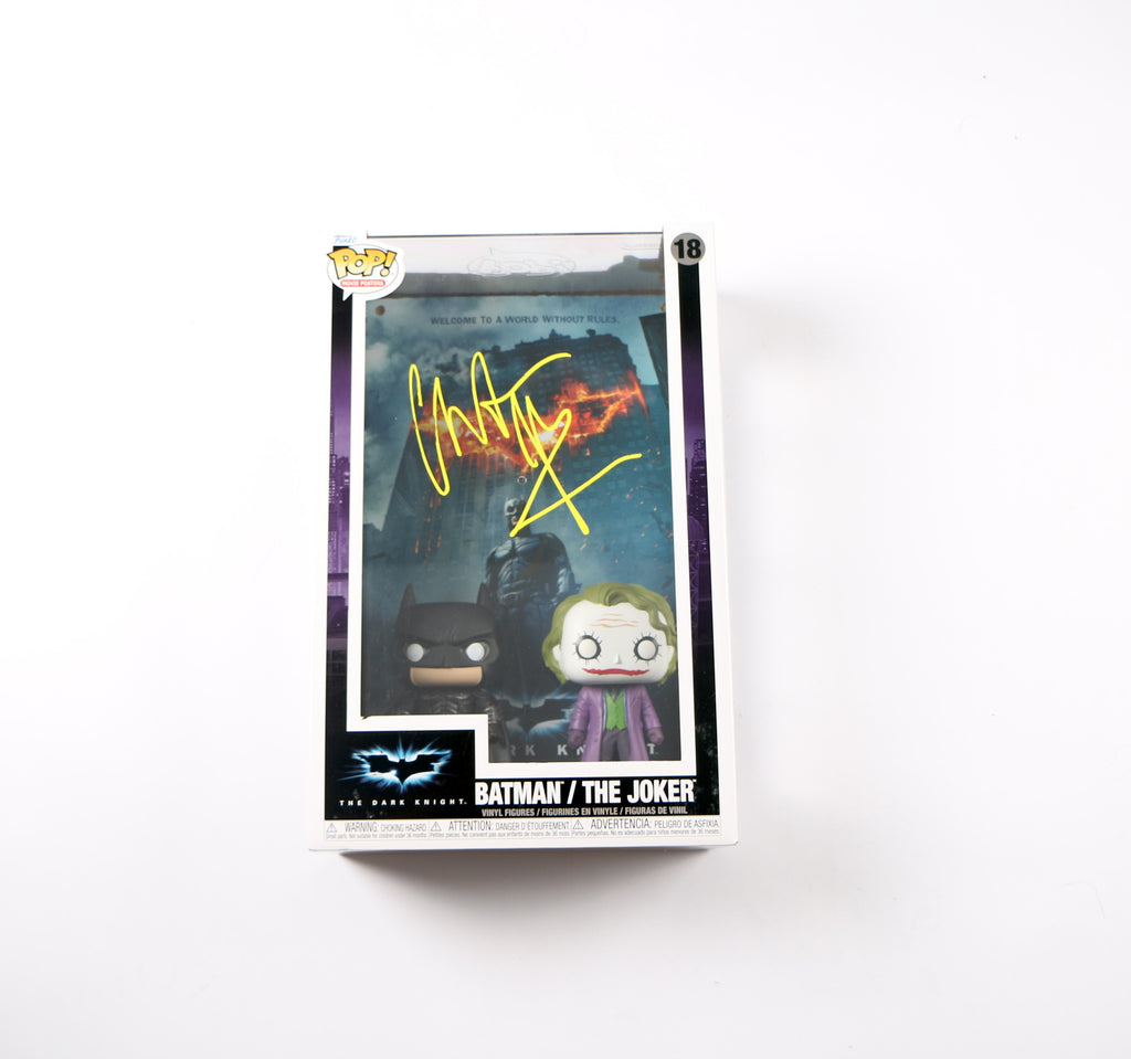 Christian Bale Signed Funko Pop 18 Batman /The Joker The Dark Knight Beckett