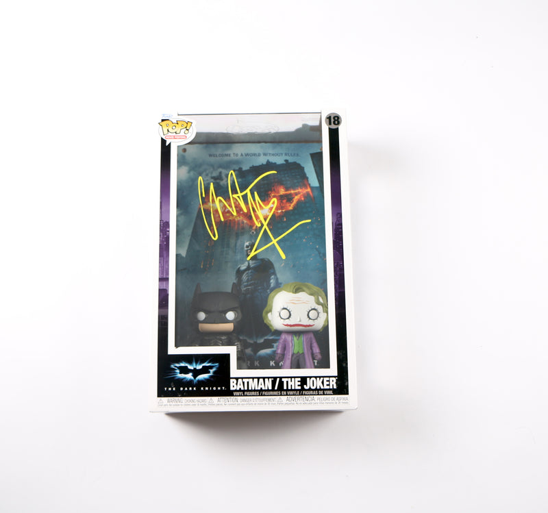 Christian Bale Signed Funko Pop 18 Batman /The Joker The Dark Knight Beckett