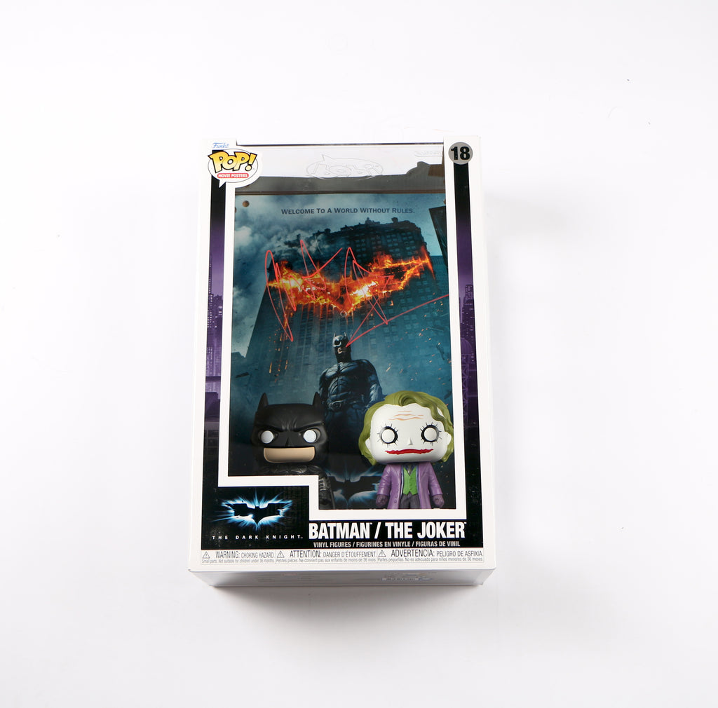 Christian Bale Signed Funko Pop 18 Batman /The Joker The Dark Knight Beckett