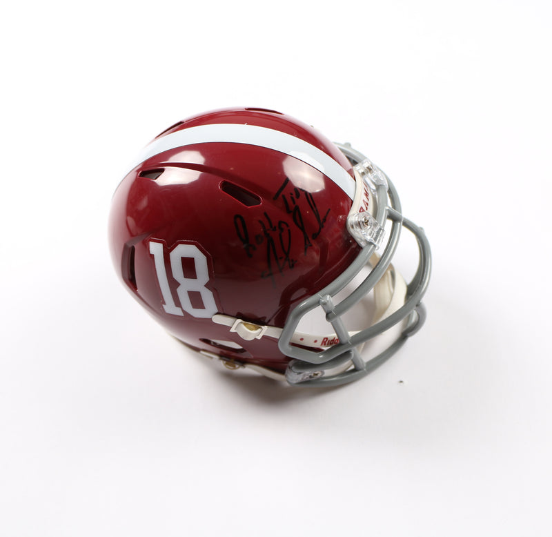 Nick Saban Signed Mini Football Helmet 18 - Alabama Football