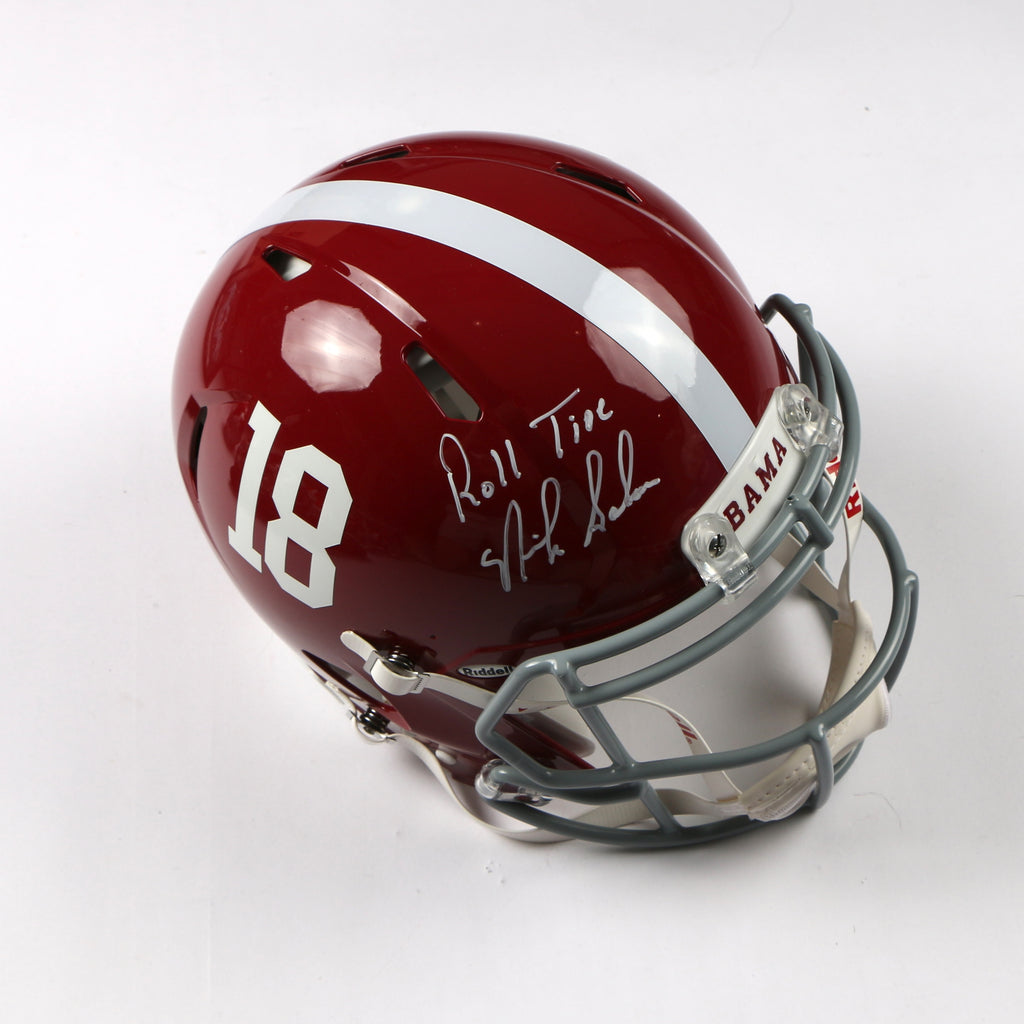 Nick Saban Signed Helmet Authentic Full size 18 Alabama Football Beckett