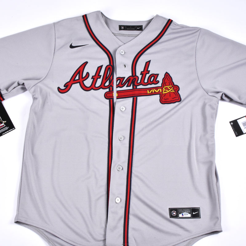 Ronald Acuna Jr. Signed Atlanta Braves Jersey Multiple Inscriptions - Grey