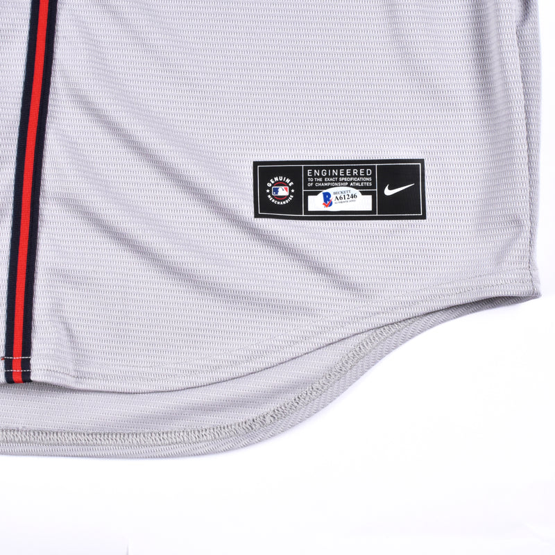 Ronald Acuna Jr. Signed Atlanta Braves Jersey Multiple Inscriptions - Grey