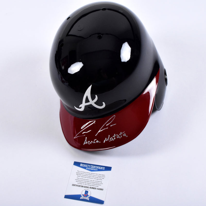 atlanta braves motorcycle helmet Ronald Acuña Jr. Signed Helmet Atlanta Braves MLB Inscribed Acuna Mata – More Than Sports