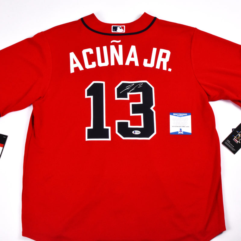 Ronald Acuna Jr. Signed Atlanta Braves Nike Red MLB Jersey with 3 Insc –  SPORTSCRACK