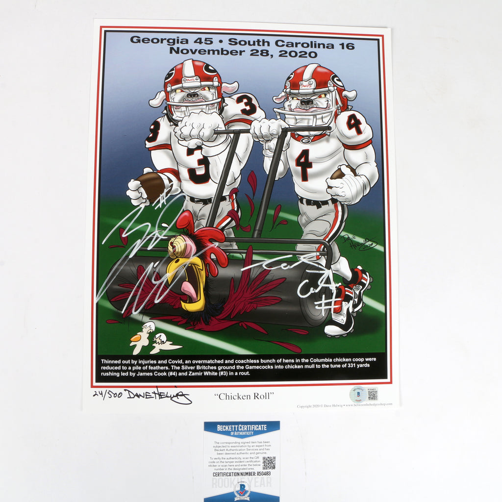 James Cook and Zamir White Signed 11x14 Helwig Print