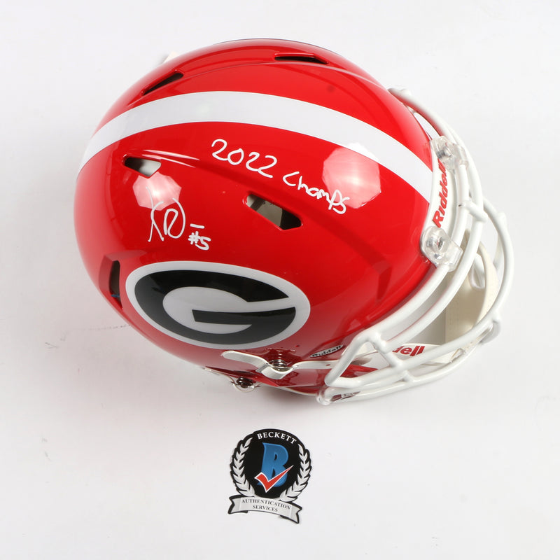 Kelee Ringo Signed Full Size Helmet Speed Authentic Georgia Bulldogs
