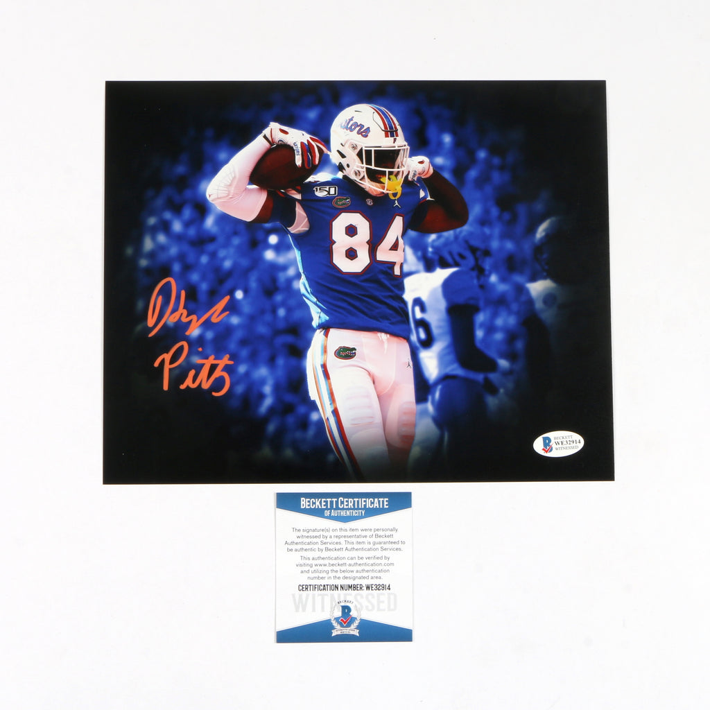 Kyle Pitts Signed 8x10 Florida Gators Flex Edit Blue