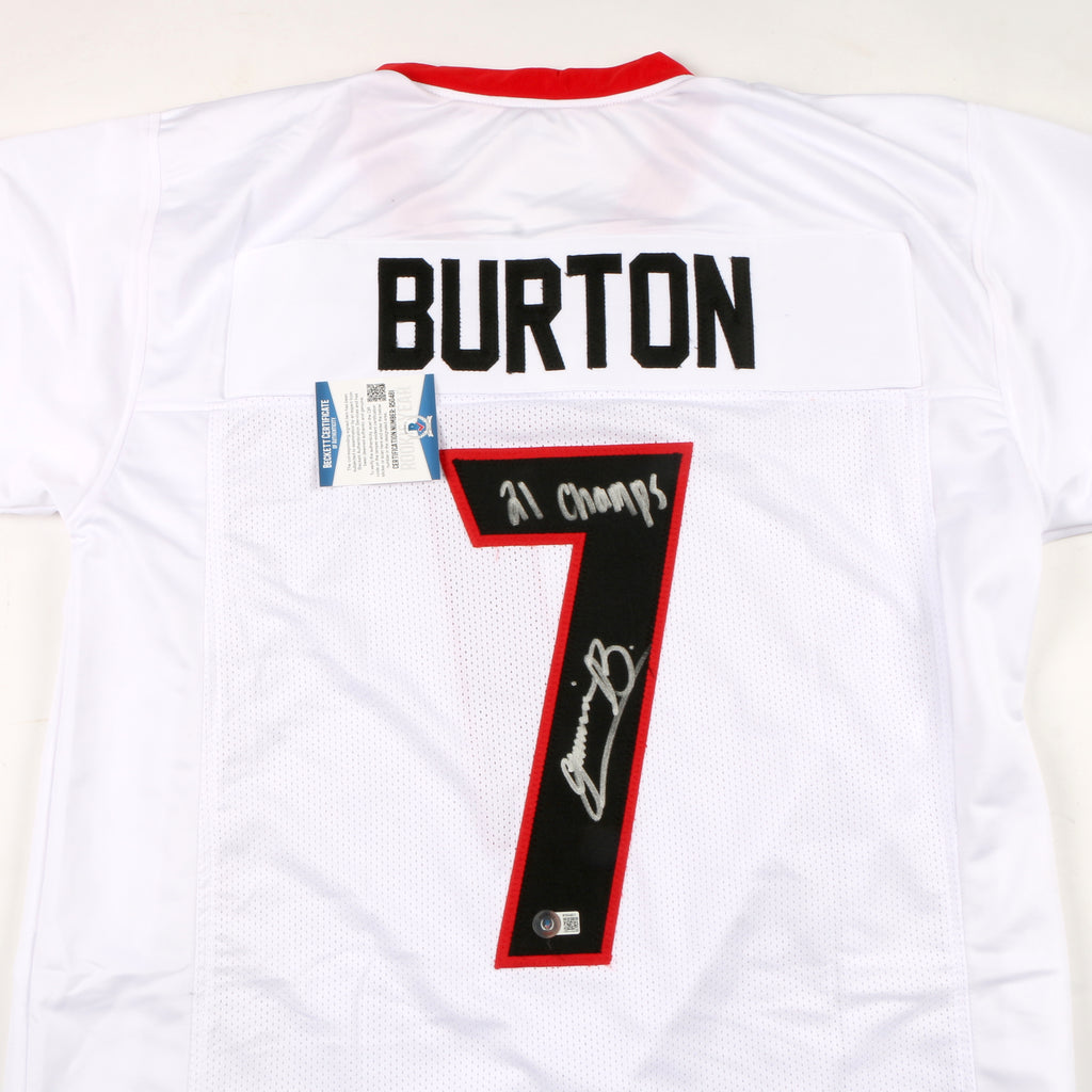 Jermaine Burton Signed Jersey Custom White Georgia Bulldogs