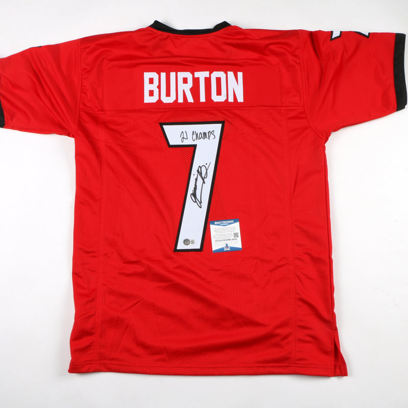 Jermaine Burton Signed Jersey Custom Red Georgia Bulldogs