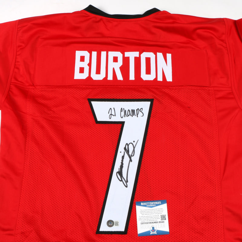 Jermaine Burton Signed Jersey Custom Red Georgia Bulldogs