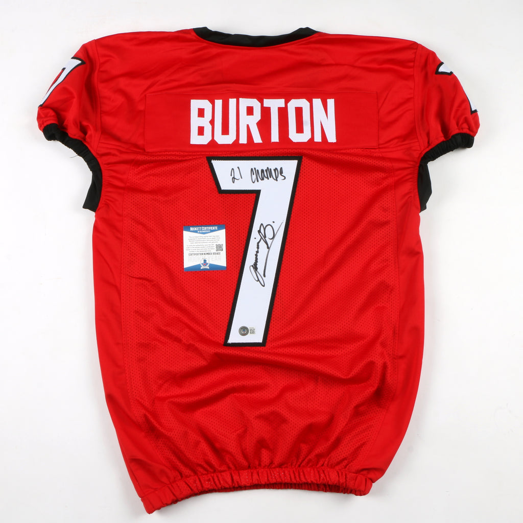 Jermaine Burton Signed Jersey Custom Game Cut Red Georgia Bulldogs