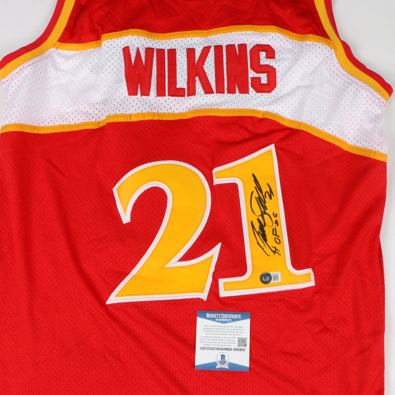 Dominique Wilkins Red Atlanta Hawks Autographed Mitchell & Ness