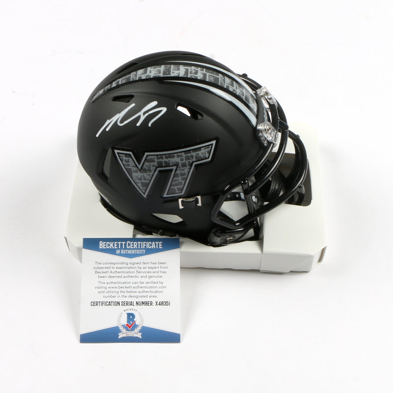Michael Vick Signed Mini Helmet Speed Virginia Tech Hookies