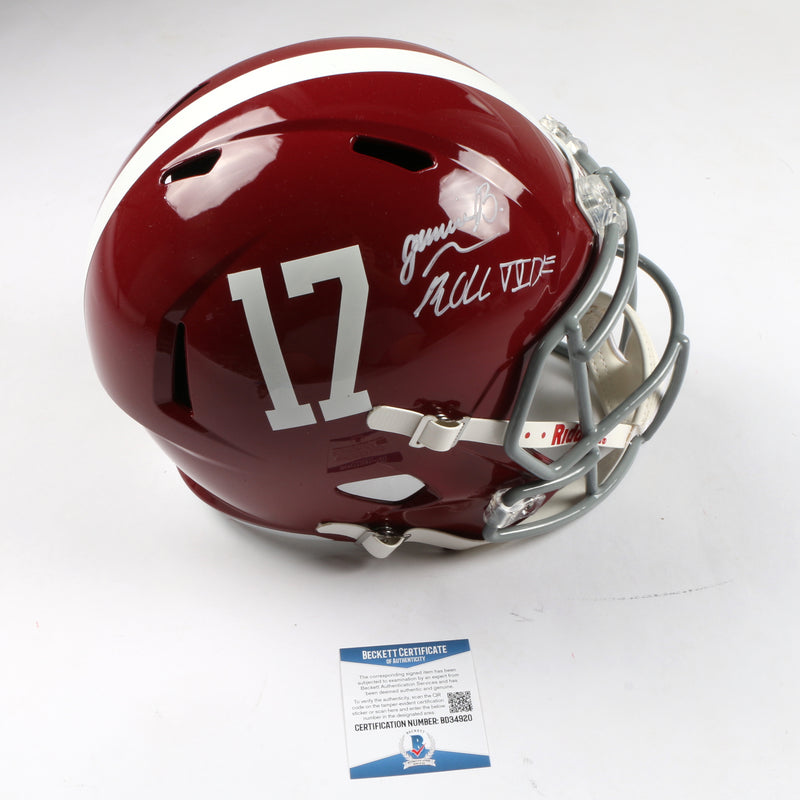 Jermaine Burton Signed Full Size Helmet Speed Rep Alabama